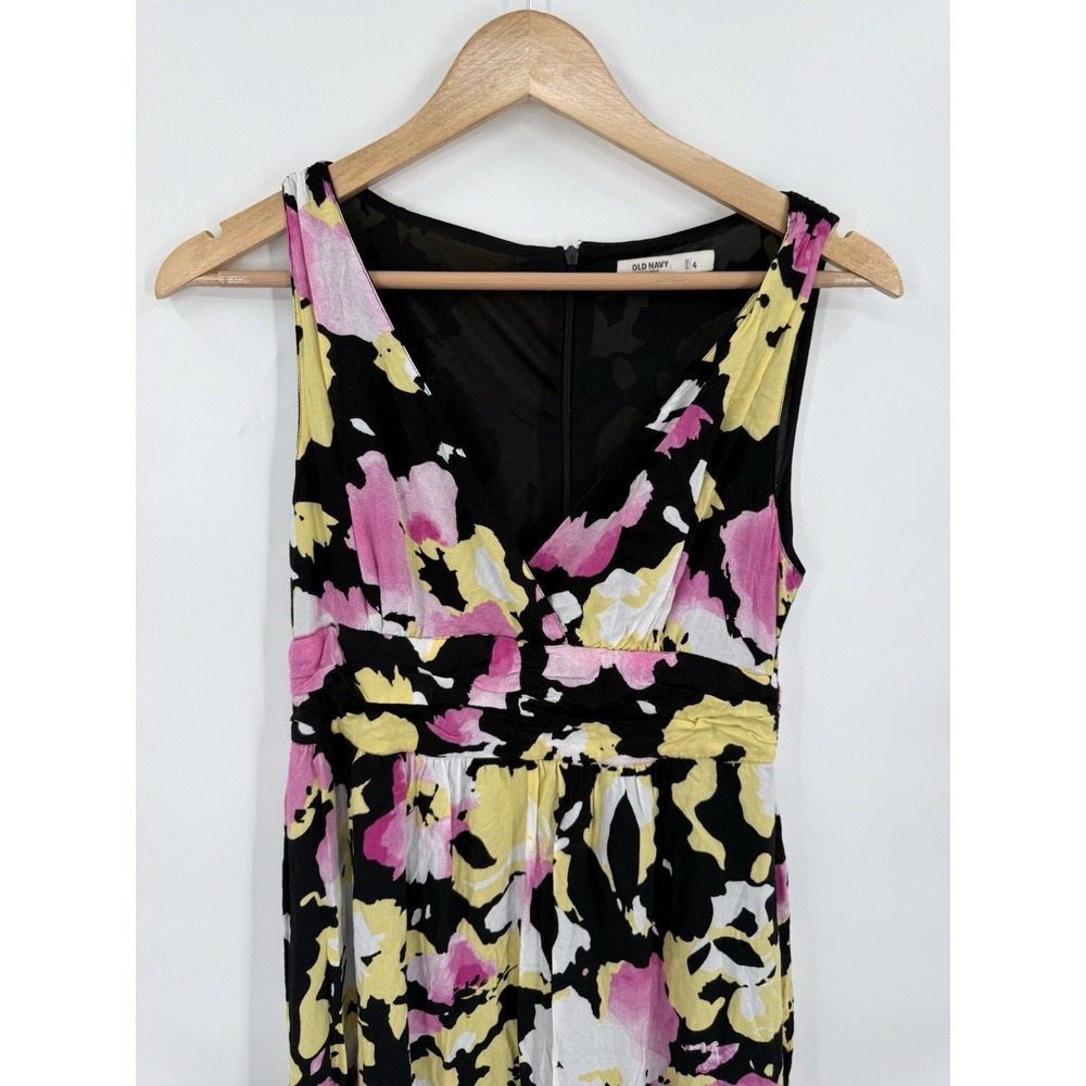 Old Navy Maxi Dress Womens 4 Floral Flowy Boho Hippie Art to Wear Flowy Fairy - Picture 7 of 7